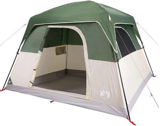 vidaXL Camping Tent Cabin Green for 4 People 245x215x190cm