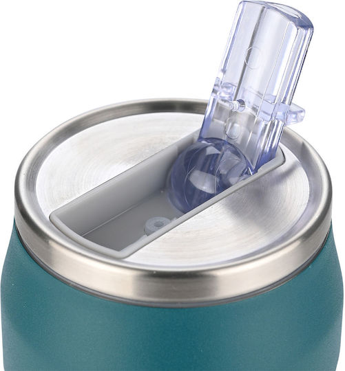 Estia Travel Cup Save the Aegean Recyclable Glass Thermos Stainless Steel / Plastic BPA Free 500ml Urban mythos with Straw