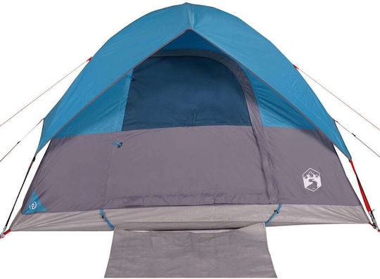 vidaXL Camping Tent Blue for 6 People 305x305x183cm