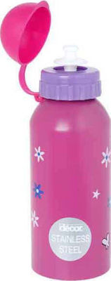 Ecolife Stainless Steel Kids Water Bottle Decor Girls 450ml Pink