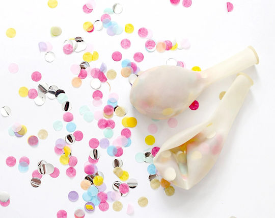 Set 5 Latex Balloons Zola Filled Confetti 33 Cm Transparent
