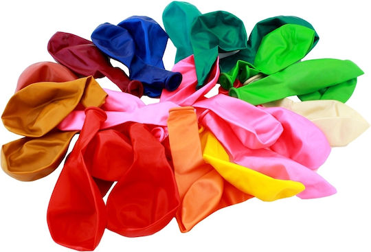 Set 25 Multicoloured Balloons Zola Made Resistant Latex Diameter 33 Cm Pastel Colours