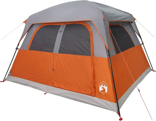vidaXL Camping Tent Cabin Orange for 6 People 310x275x200cm