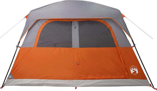 vidaXL Camping Tent Cabin Orange for 6 People 310x275x200cm