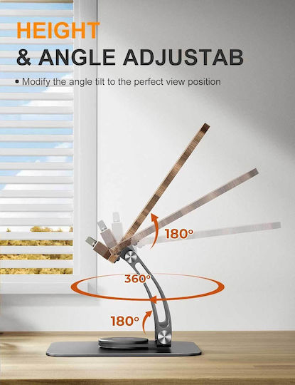 Suport de citit Tounee Rs03b reglabil și rotativ 360°, stabil, pentru cărți de rețete, caiete de gătit, muzică, pictură și cititul de tablete, cu clip lateral pentru pagini și pliere ușoară pentru depozitare, negru