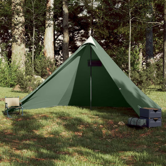 vidaXL Σκηνή Camping Teepee Πράσινη για 7 Άτομα 427x411x178εκ.