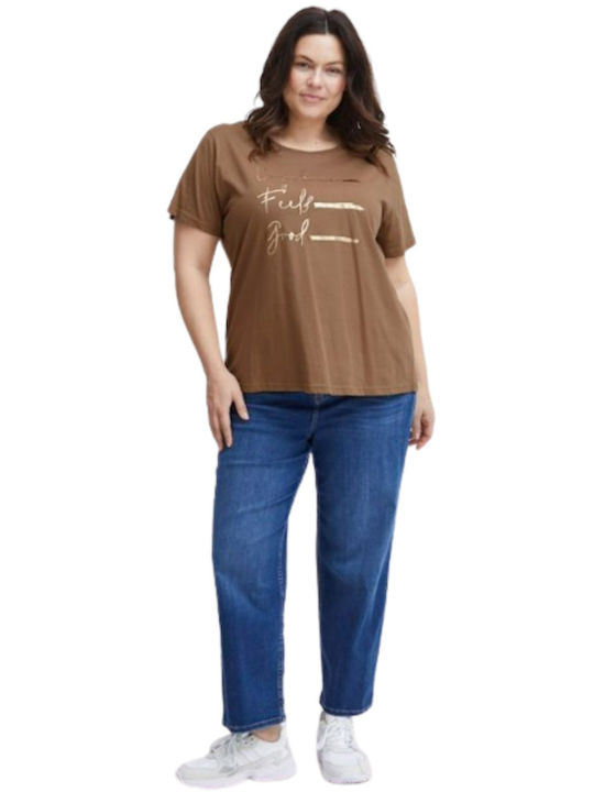 Fransa Women's T-shirt Brown