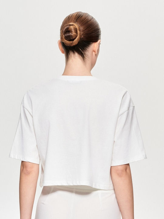 Lumina Γυναικείο Crop T-shirt White