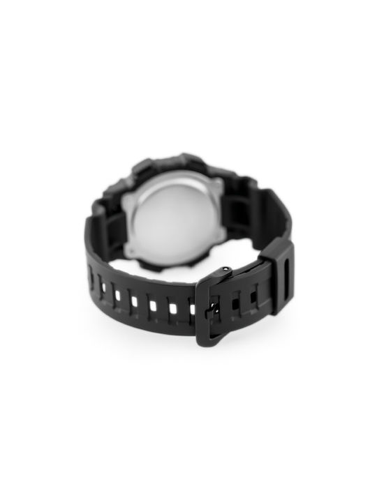 Casio Digital Uhr Automatisch mit Schwarz Kautschukarmband