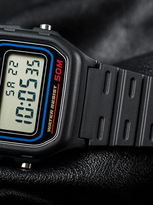 Casio Vintage Classic Digital Men's Watch 34mm Battery with Black Rubber Strap