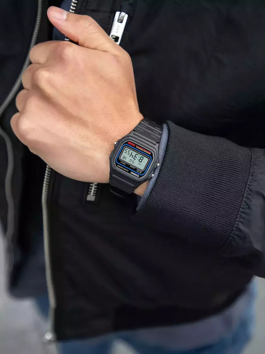 Casio Vintage Classic Digital Men's Watch 34mm Battery with Black Rubber Strap