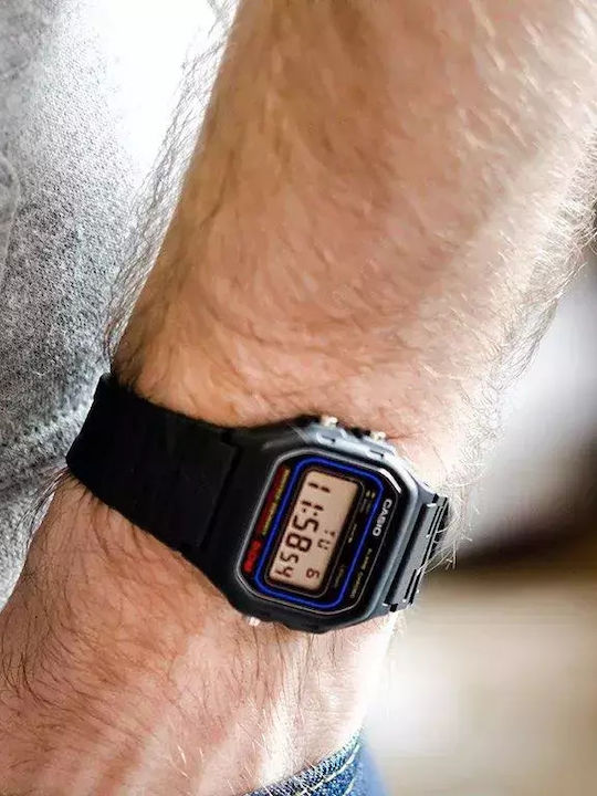 Casio Vintage Classic Digital Men's Watch 34mm Battery with Black Rubber Strap