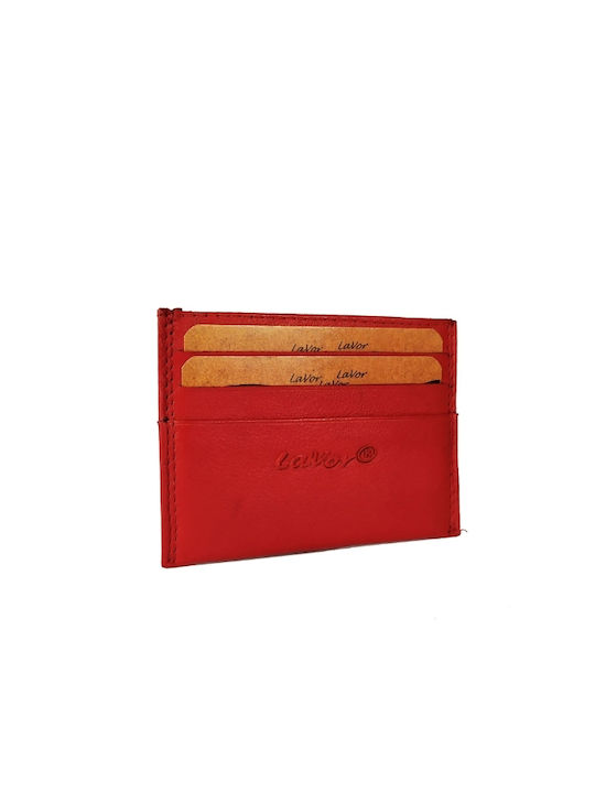 Lavor Men's Leather Card Wallet Red