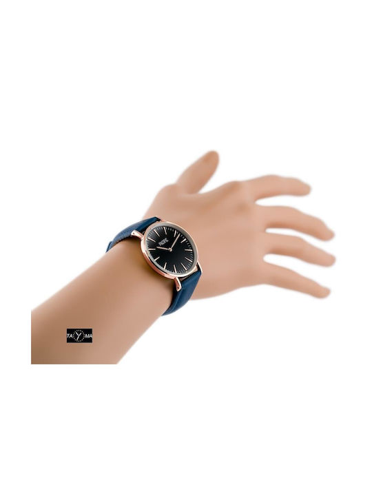 Pacific Uhr mit Marineblau Lederarmband