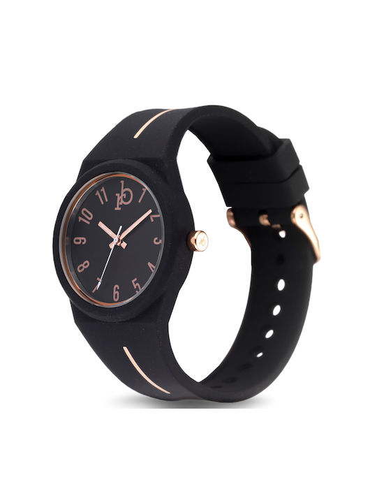 Rocco Barocco Watch with Black Rubber Strap