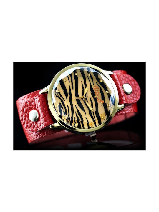 Inny Watch with Red Leather Strap