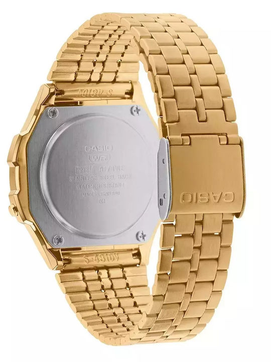 Casio Vintage Iconic Ψηφιακό Γυναικείο Ρολόι 37mm Μπαταρίας με Χρυσό Μεταλλικό Μπρασελέ