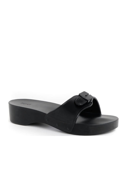 Pescura Heel Women's Flat Sandals in Black Color