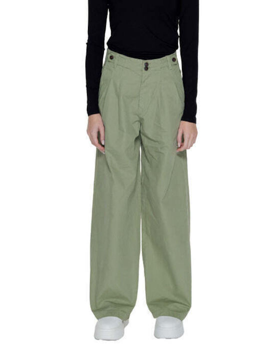 Only Women's Cotton Trousers Green