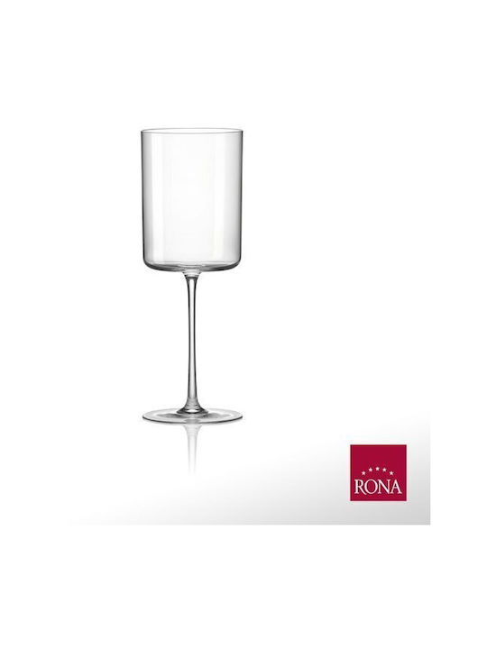 Rona Set of Glasses for White Wine made of Glass in White Color 420ml 6pcs