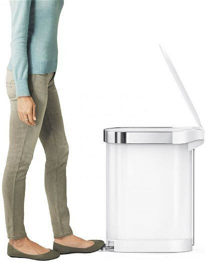 Simplehuman Inox Mülleimer Mit Pedal Weiß 45lt