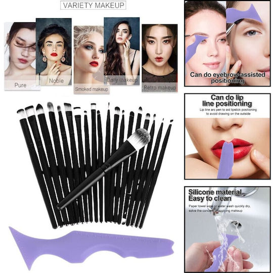Profesional Set cu Pensule de Machiaj pentru Eye Liner Silicon 20buc