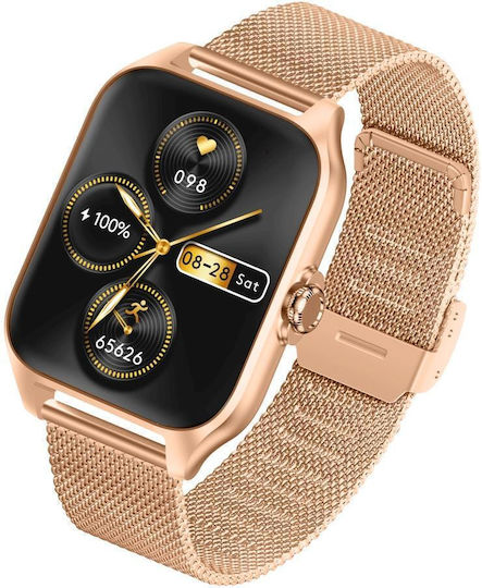 Garett GRC Style Smartwatch με Παλμογράφο (Ροζ Χρυσό)
