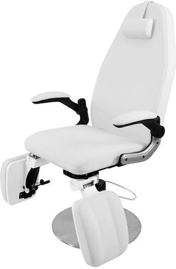Elegant Furniture Pediküre-Stuhl Weiß mit Höhenverstellbarer Funktion und Hydraulischem Hebemechanismus