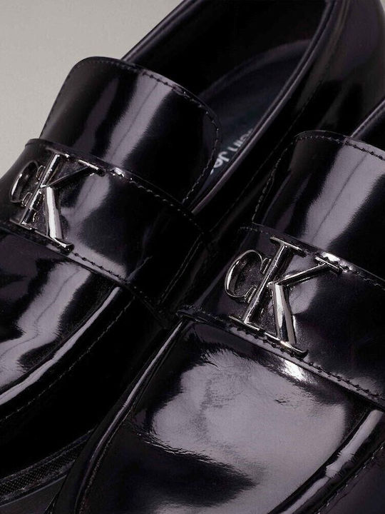 Leather Women's Loafers in Black Color