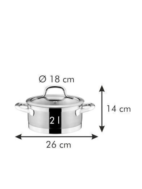 Tescoma Deep Stainless Steel Pot 2L / 18cm