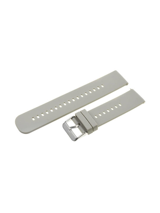 Gummi-Uhrarmband U27 Hellgrau Silber 18mm