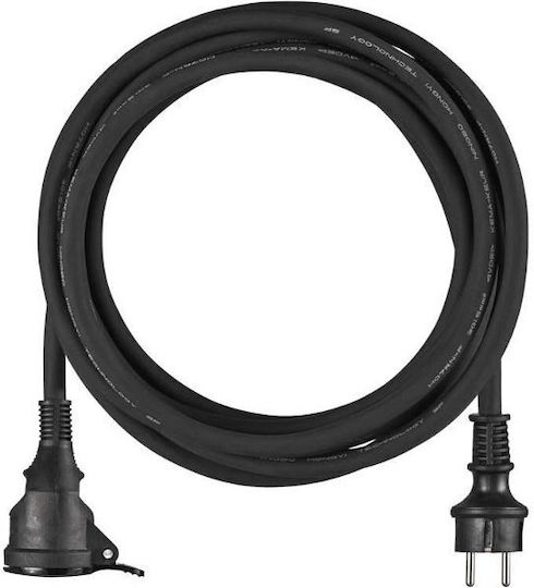 Emos Waterproof Extension Cable Cord 3 x 1.5mm²/5m Black