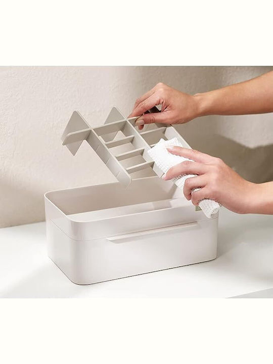 Organizator Cosmetice Cu Separatoare Alb 30x18.5x12.5cm