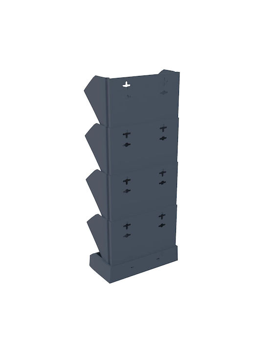 vidaXL Set 4 Pots Plastic Charcoal
