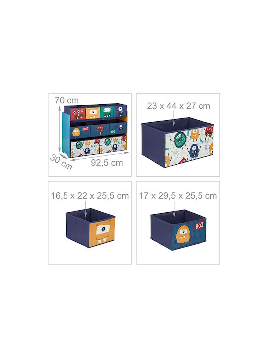 Система за съхранение на играчки от пластмаса Monster Многоцветен 92x30x60см 1бр