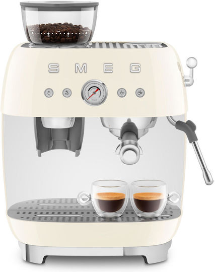 Smeg Automatic Espresso Machine 1650W Pressure 20bar with Grinder Beige EGF03CREU