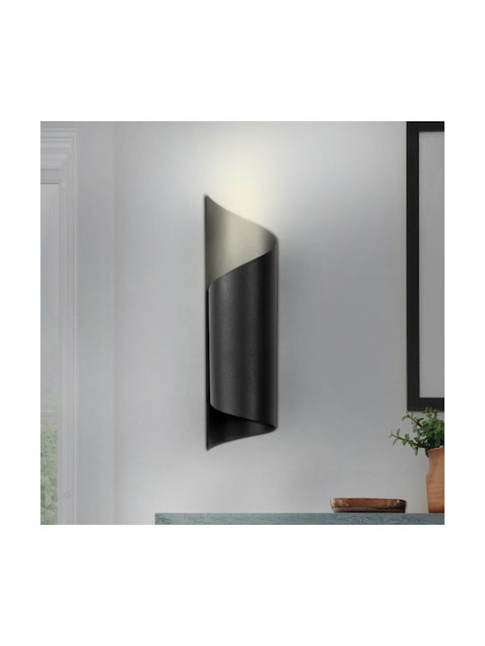 Megapap Modern Lamp Wall with Socket E27 Black 10x35cm