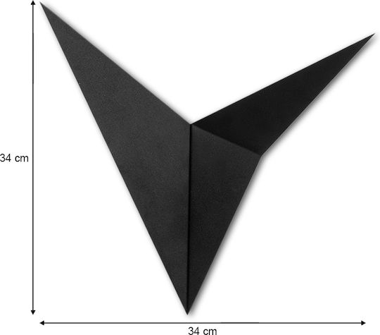 Megapap Bird Modern Leuchte Wand Schwarz 34x34x5cm