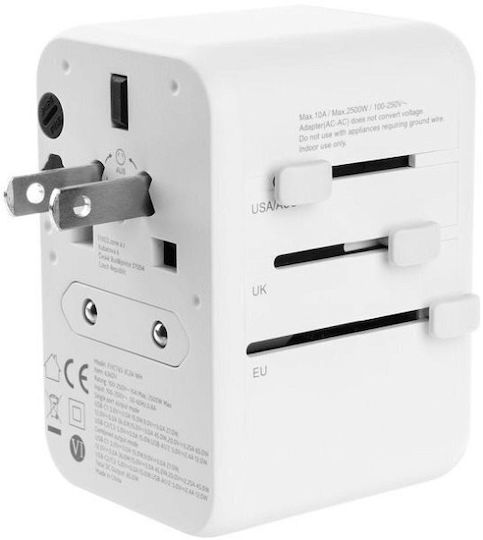 Fixed Φορτιστής Χωρίς Καλώδιο GaN 65W Power Delivery Λευκός