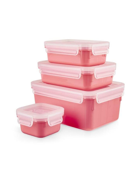 Tefal Master Seal Colour Σετ Δοχεία Φαγητού Πλαστικά Ροζ 4τμχ