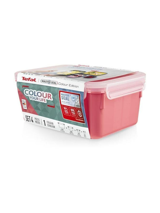 Tefal Master Seal Colour Σετ Δοχεία Φαγητού Πλαστικά Ροζ 4τμχ