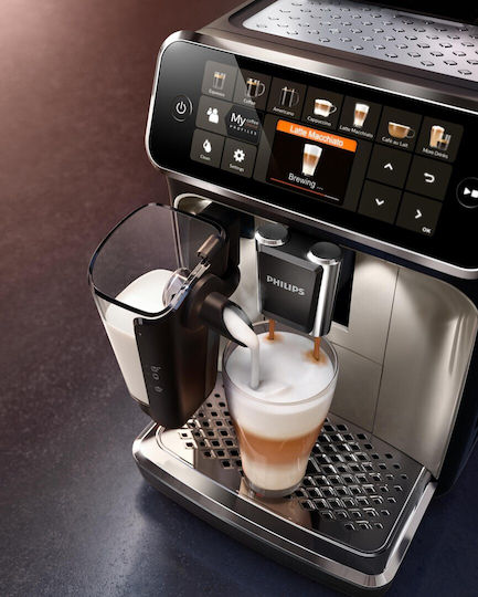 Philips 5400 Series Автоматична Еспресо Кафемашина 1500W 15bar Налягане за Cappuccino с Мелачка Черна EP5447/90