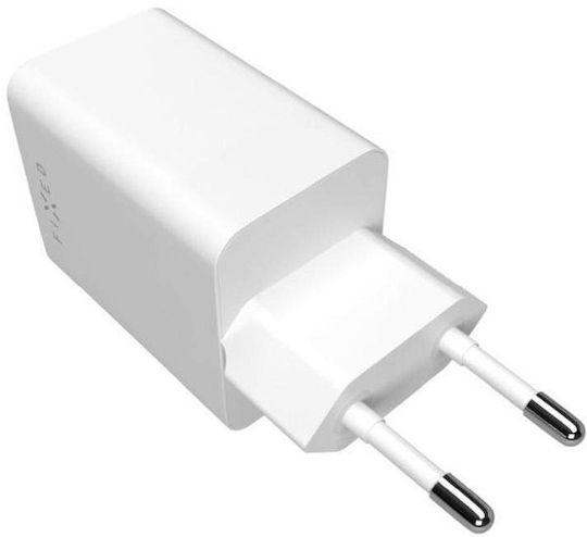 Fixed Φορτιστής Χωρίς Καλώδιο με Θύρα USB-A και Θύρα USB-C 45W Power Delivery Λευκός (Charge Mini S)