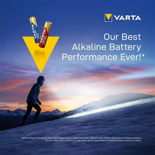 Varta Longlife Max Power Alkaline Batteries AAA 2V 8pcs