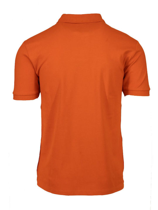 Conte Of Florence Men's Short Sleeve Blouse Polo Orange