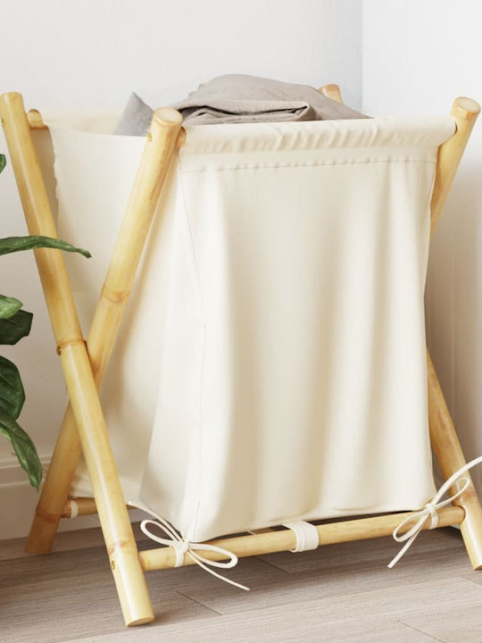 vidaXL 368035 Καλάθι Απλύτων Bamboo Πτυσσόμενο 45x55x63.5cm Μπεζ