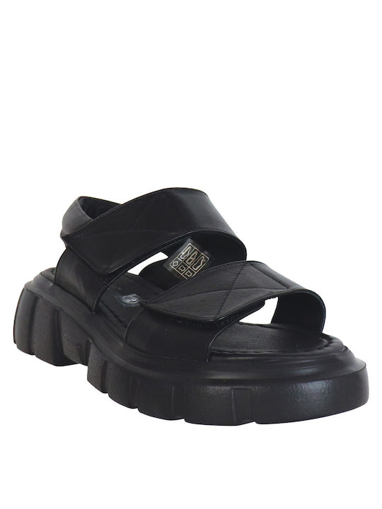 koniaris Piele Sandale dama Sportiv Pantofi cu platformă în Negru Culoare