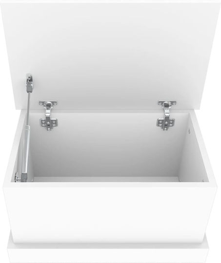 vidaXL Hölzernes Aufbewahrungsbox mit Deckel White 50x30x28cm 1Stück