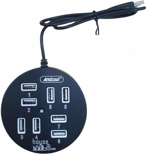 Andowl Q-HU800 Hub 8 Θυρών USB 2.0 με σύνδεση USB-A