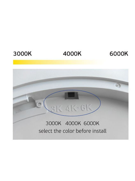 VK Lighting LED Panel 30W με Φυσικό Λευκό Φως